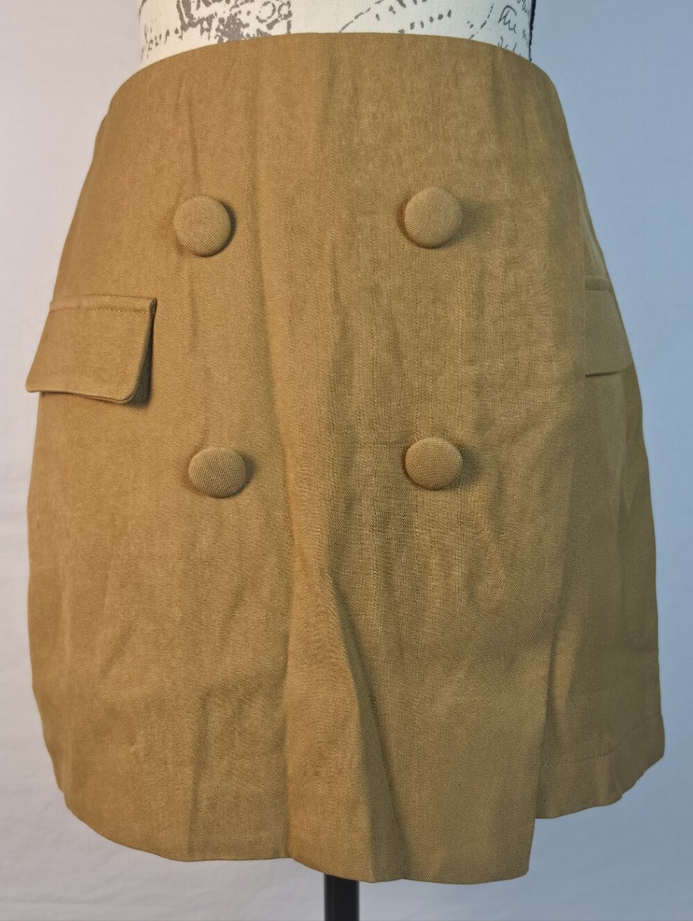 NWT Lulus Suit Your Style Camel Double Breasted High Waisted Skort - Small